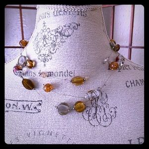 3 layer glass bead necklace